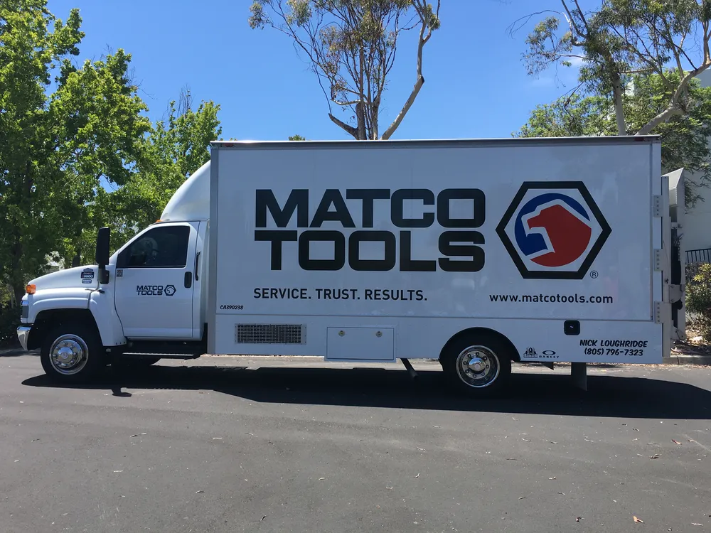 Matco Tools box truck commercial wrap by Vaderwerks, side view