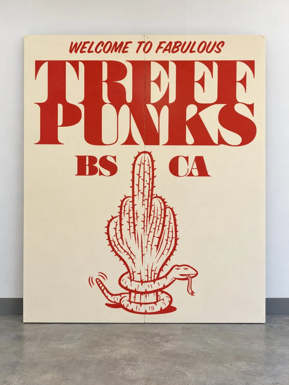 Three Punks large-format printed shop sign by Vaderwerks